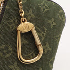 Louis Vuitton Monogram Mini Lin Pochette Cles Coin Purse with Khaki Green Key — view 4