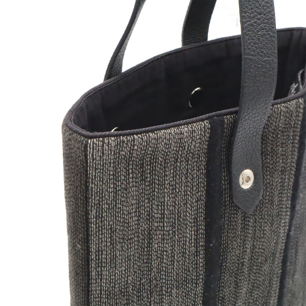 Hermes Amedaba Diago PM Tote Bag Wool Cotton Gray Black Silver — view 6
