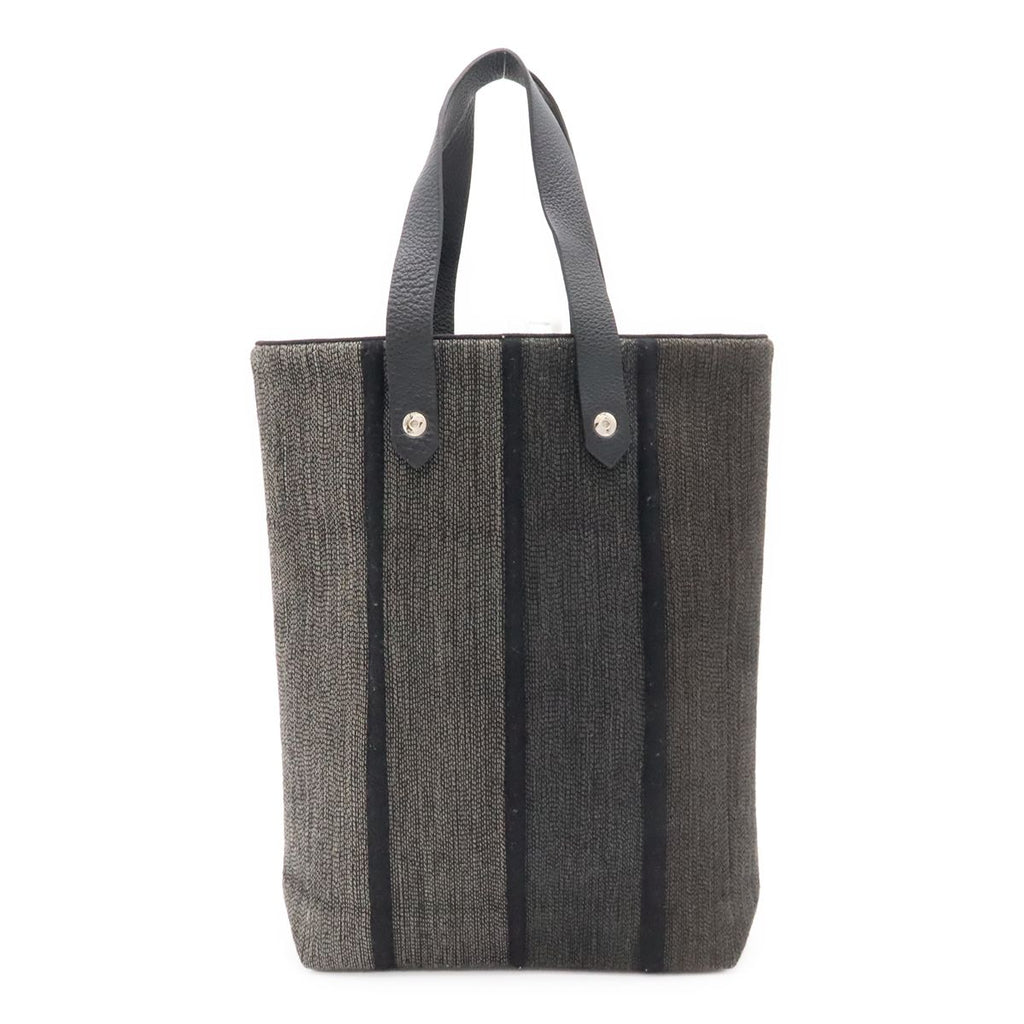 Hermes Amedaba Diago PM Tote Bag Wool Cotton Gray Black Silver