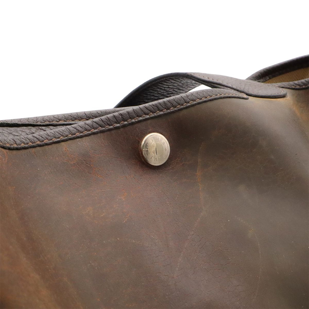 Hermes Picotin GM Long Shoulder Bag Tote Amazonia Leather Dark Brown Silver — view 5