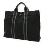 Hermes Fourre Tout MM Tote Bag Canvas Black Gray Silver — view 2
