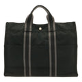 Hermes Fourre Tout MM Tote Bag Canvas Black Gray Silver