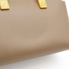 Fendi by the Way Mini Logo Mini Bag 2-Way Pochette Leather Gray Gold — view 8