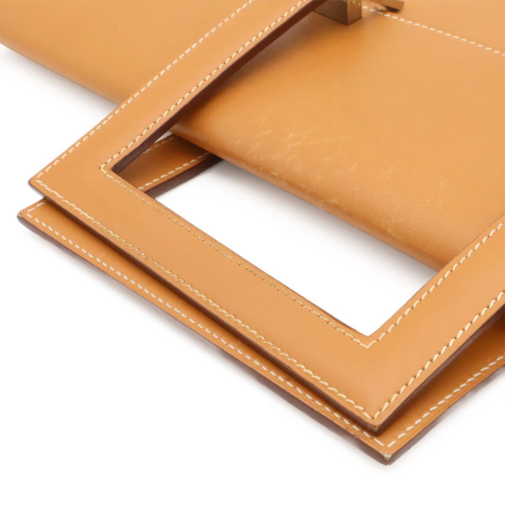 Hermes 365 PM Business Briefcase Document Purse Tablet Case Leather Light Brown — view 4