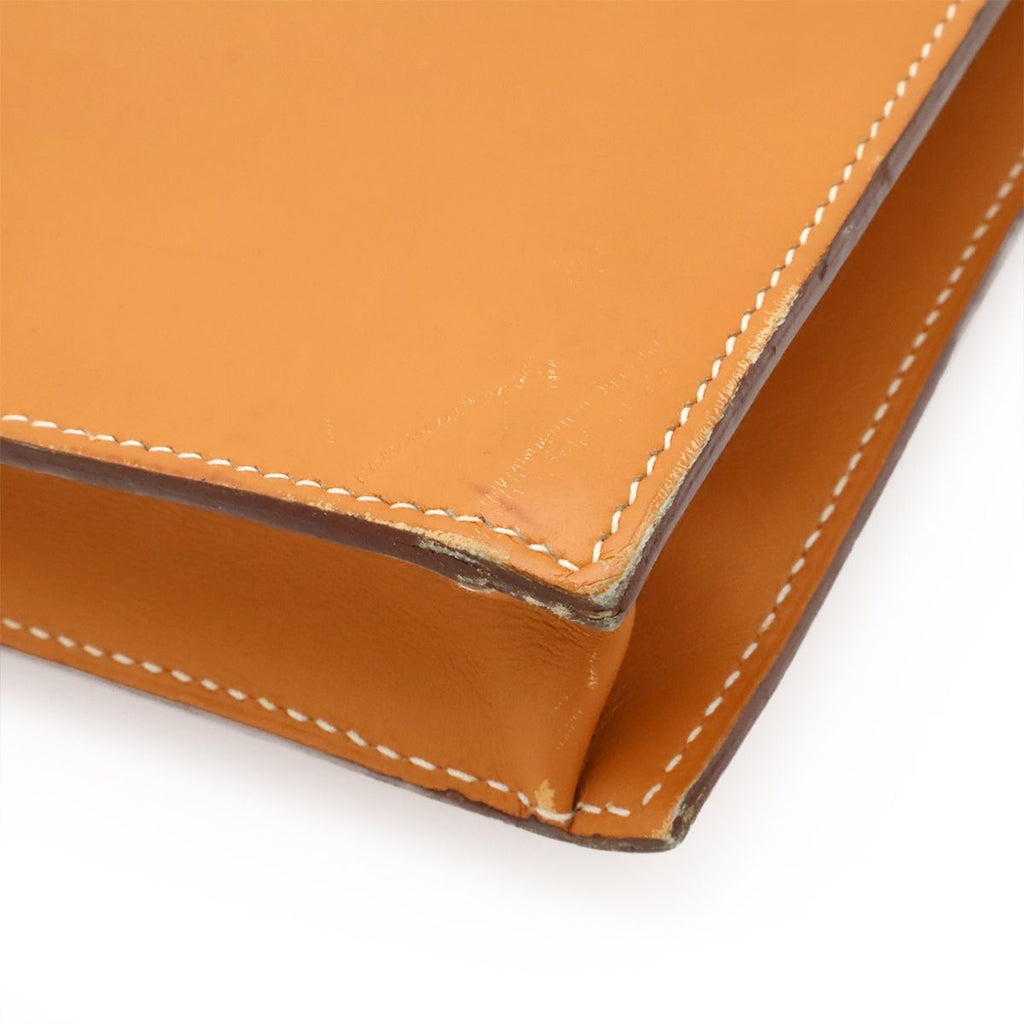 Hermes 365 PM Business Briefcase Document Purse Tablet Case Leather Light Brown — view 3