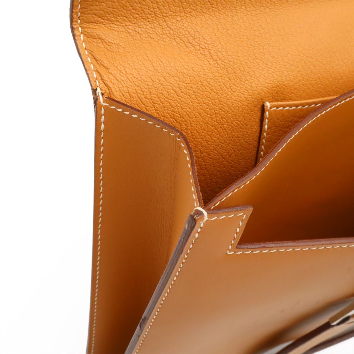 Hermes 365 PM Business Briefcase Document Purse Tablet Case Leather Light Brown — view 7