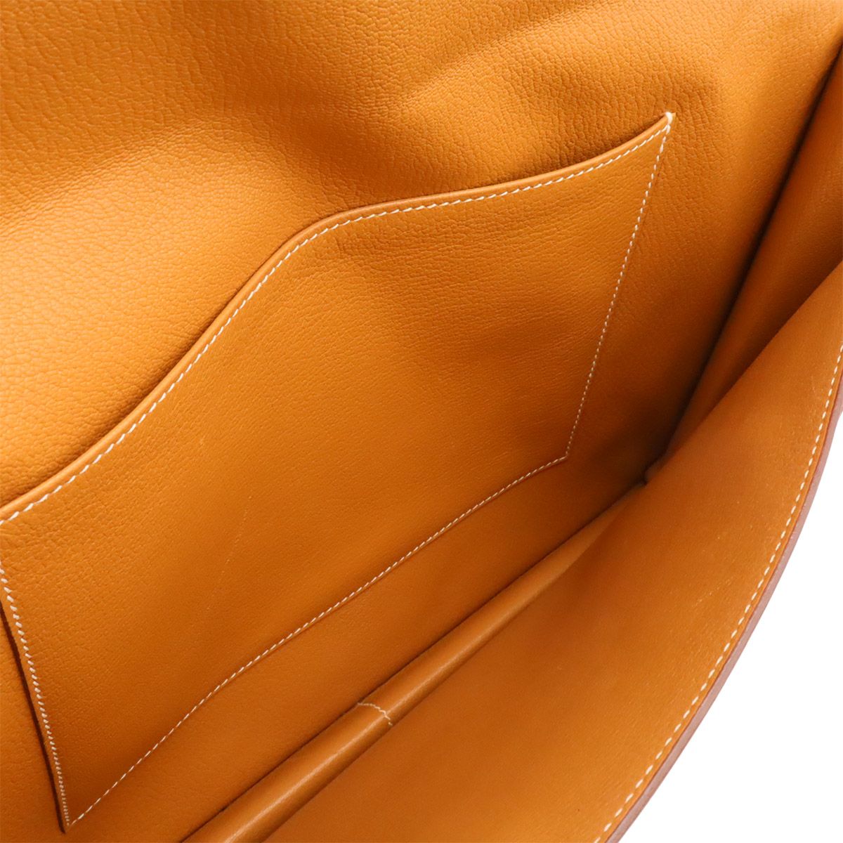 Hermes 365 PM Business Briefcase Document Purse Tablet Case Leather Light Brown — view 5