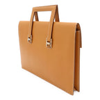 Hermes 365 PM Business Briefcase Document Purse Tablet Case Leather Light Brown — view 2