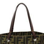 Fendi Zucca Handbag Canvas Leather Brown — view 2