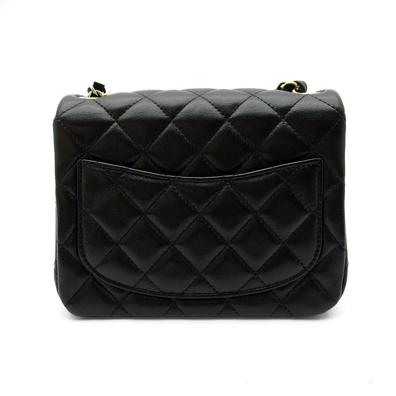 Chanel Mini Quilted Chain Shoulder Bag Caviar Leather Black — view 4