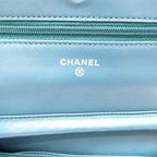 Chanel Quilted Chain Wallet Lambskin Shoulder Bag Green — view 7