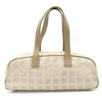 Chanel New Travel Line Mini Boston Bag Nylon Beige Gold
