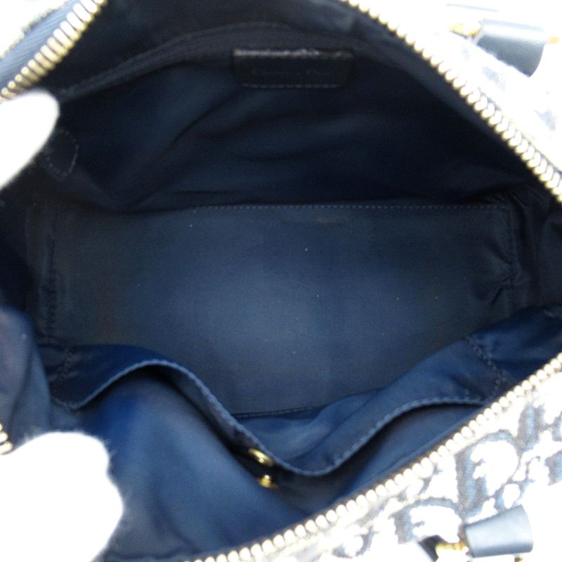 Dior Trotter Mini Boston Bag Canvas Leather Navy — view 7