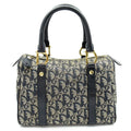 Dior Trotter Mini Boston Bag Canvas Leather Navy