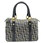 Dior Trotter Mini Boston Bag Canvas Leather Navy
