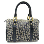 Dior Trotter Mini Boston Bag Canvas Leather Navy — view 4