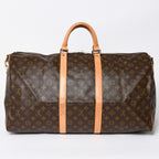 Louis Vuitton Monogram Keepall Bandouliere 55 2-Way Boston Bag Brown Canvas — view 2