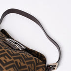 Fendi Mamma Baguette Bag Zucca Pattern Brown Vintage Silver — view 7
