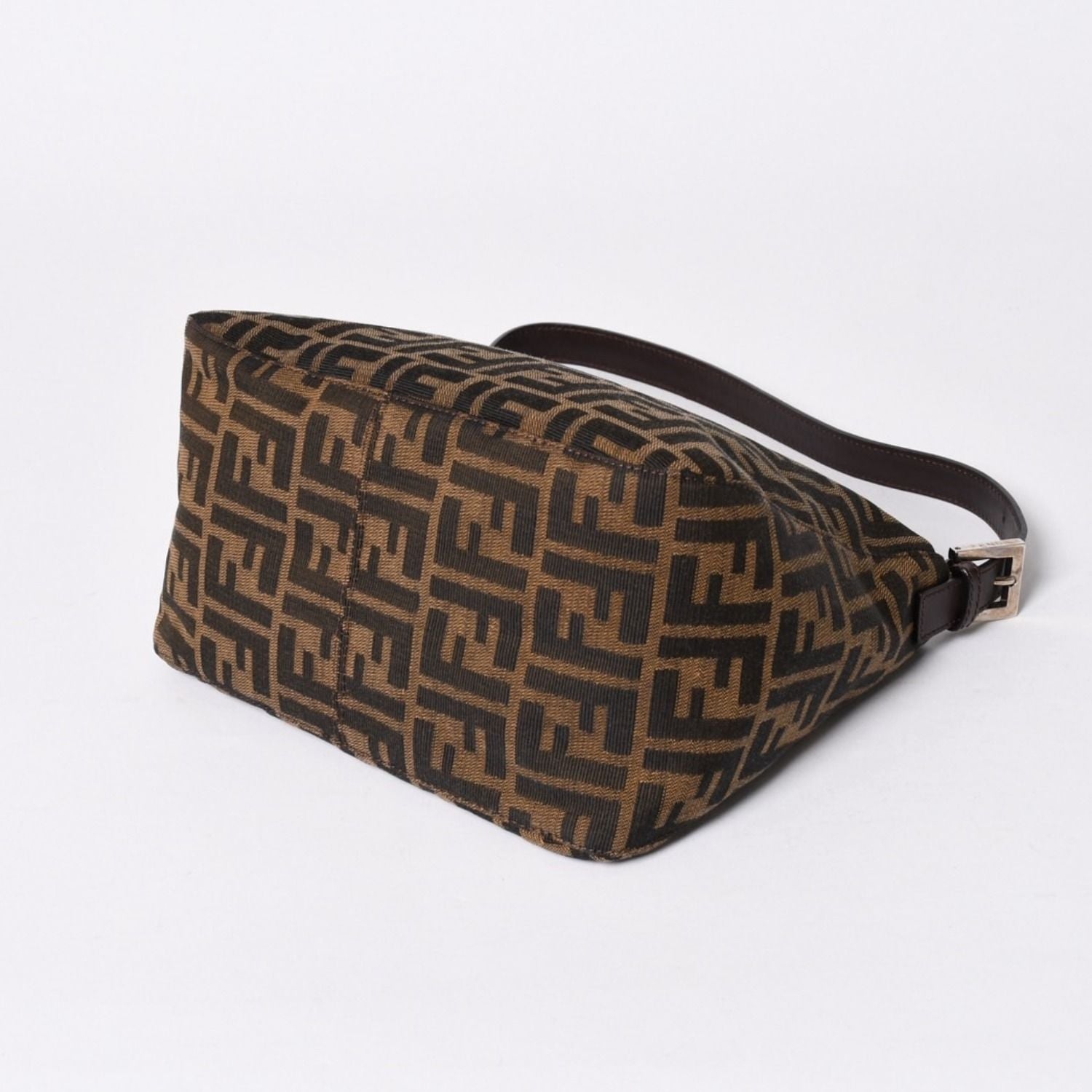 Fendi Mamma Baguette Bag Zucca Pattern Brown Vintage Silver — view 8