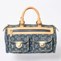 Louis Vuitton Neo Speedy Handbag Monogram Denim Indigo Blue Gold