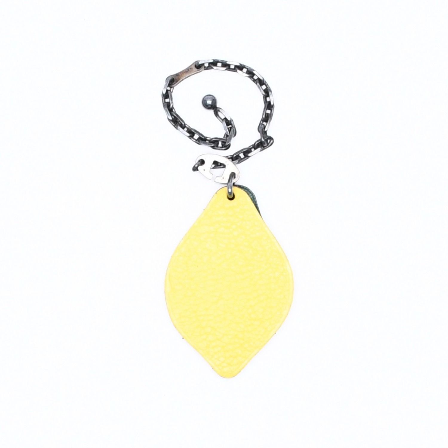 Hermes Charm Bag Leather Lemon Yellow Green Chevre — view 2