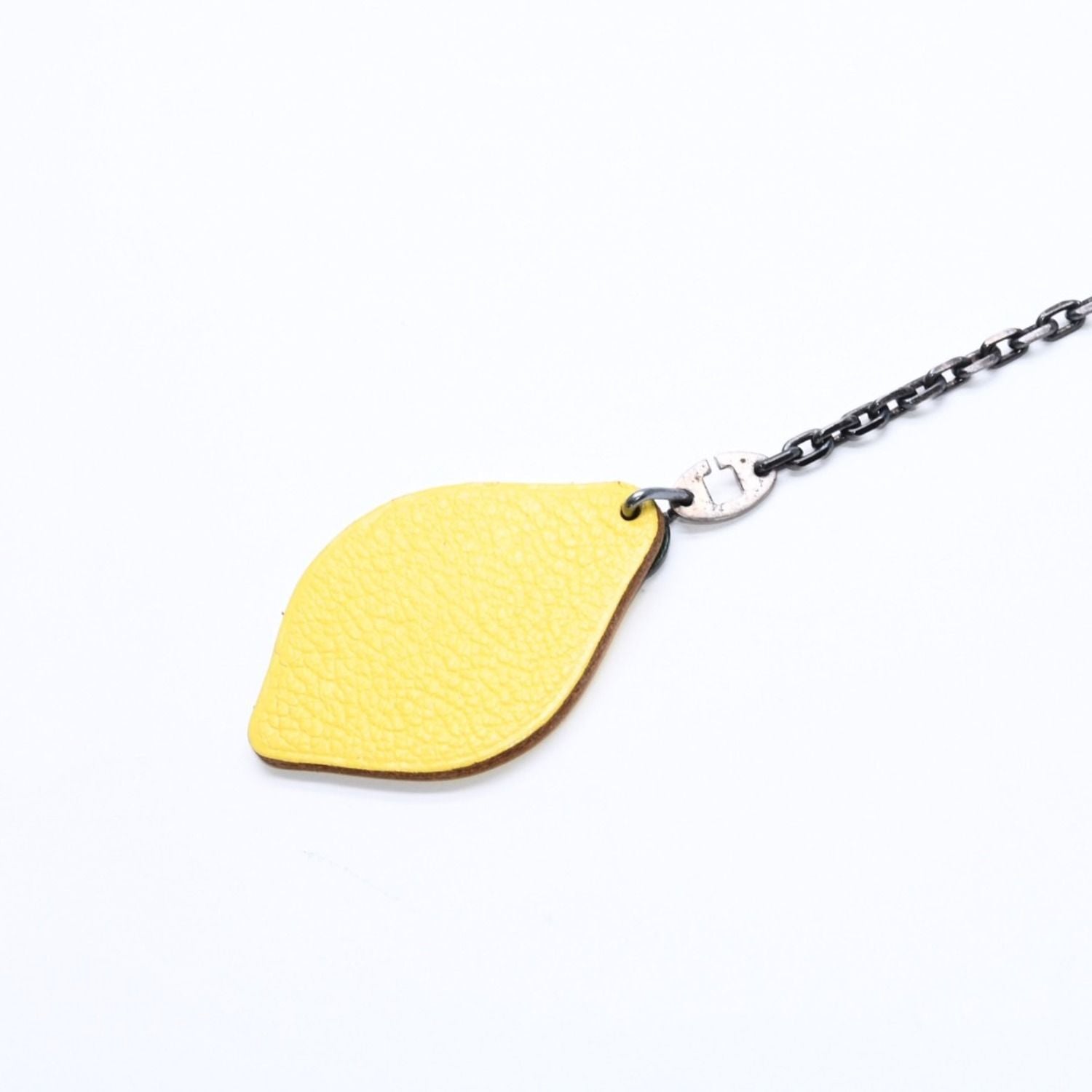Hermes Charm Bag Leather Lemon Yellow Green Chevre — view 7