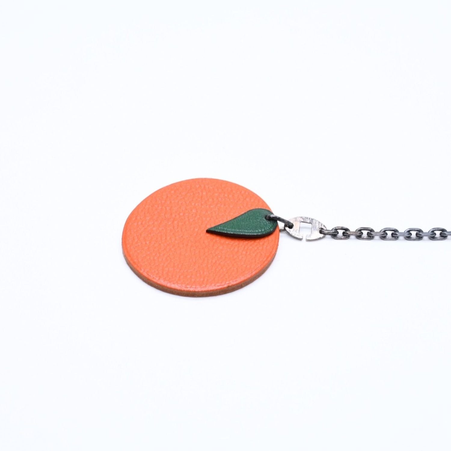 Hermes Charm Bag Leather Orange Green Chevre — view 6