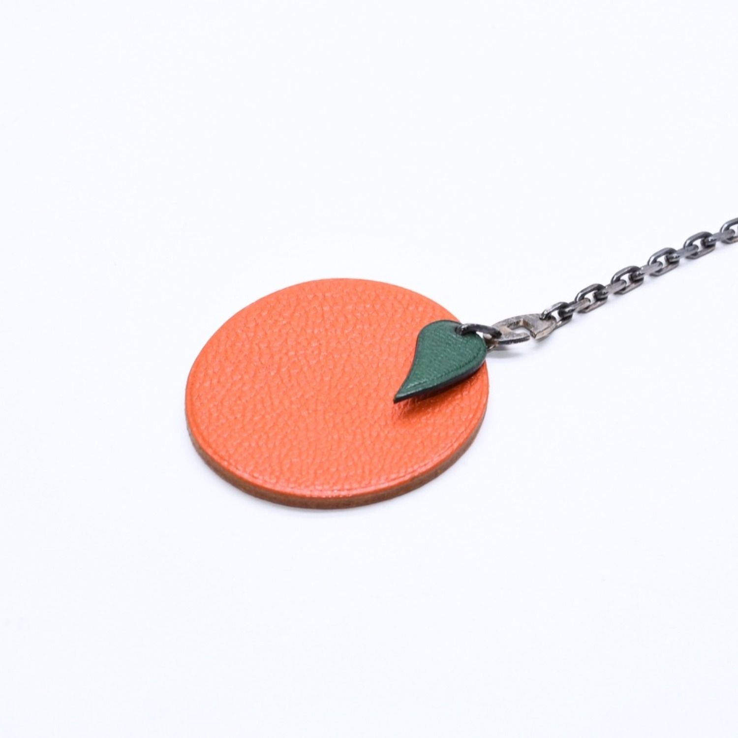 Hermes Charm Bag Leather Orange Green Chevre — view 3