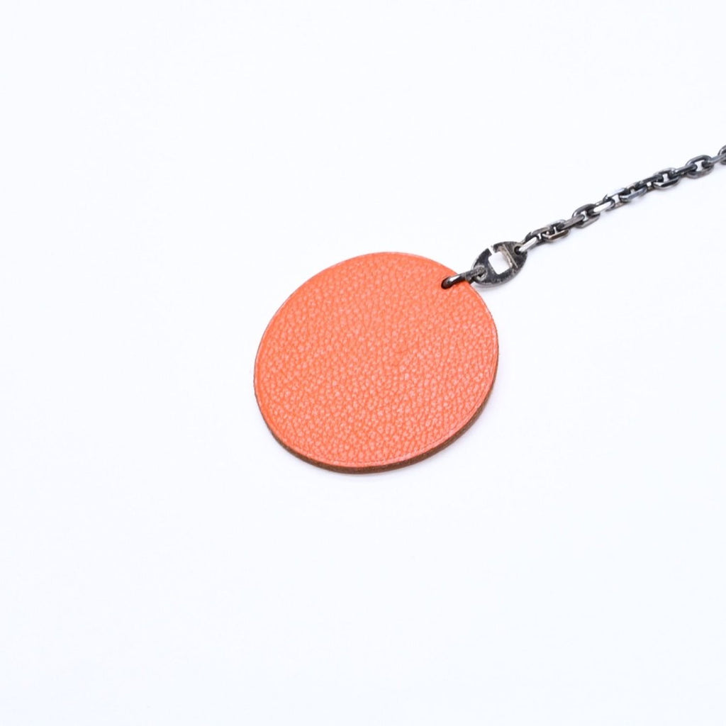 Hermes Charm Bag Leather Orange Green Chevre — view 7