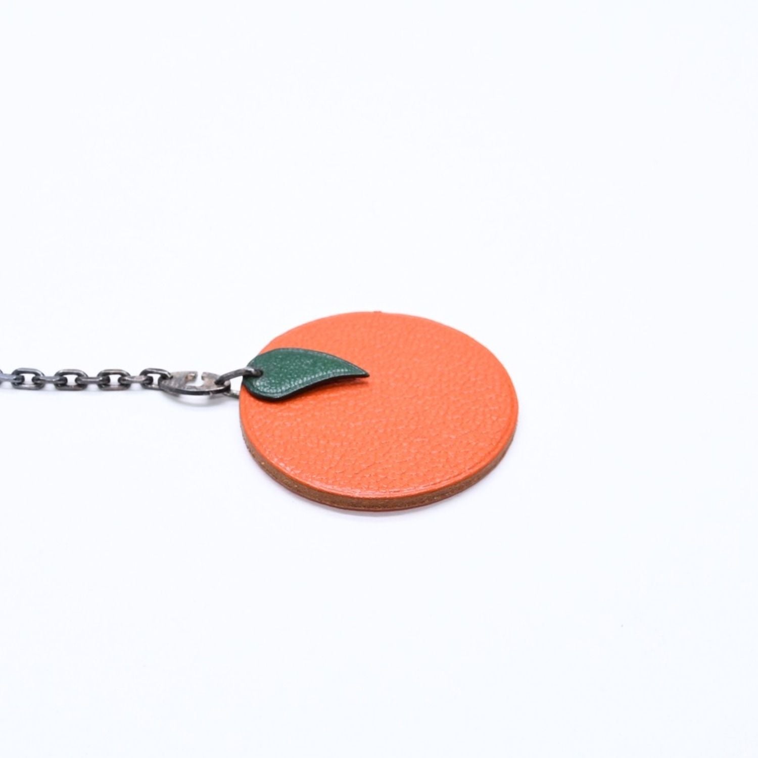 Hermes Charm Bag Leather Orange Green Chevre — view 5