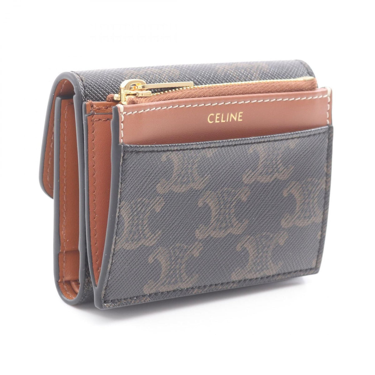 Celine Trifold Wallet Triomphe Leather — view 2