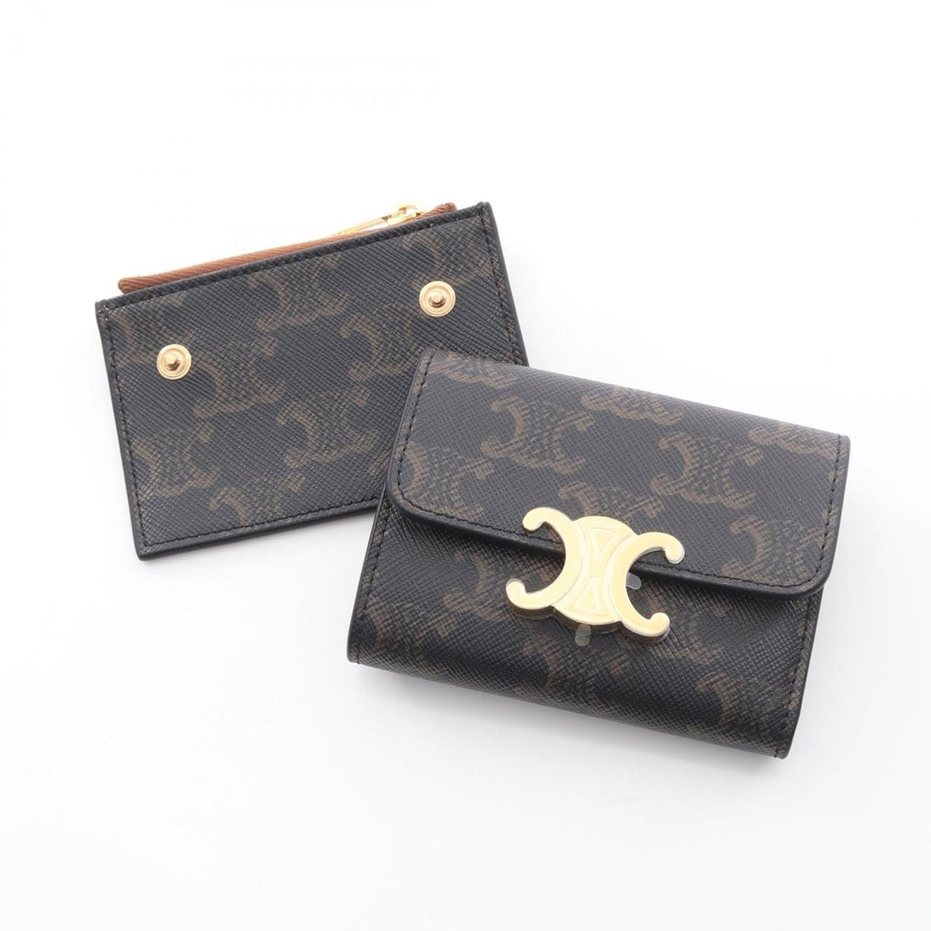 Celine Trifold Wallet Triomphe Leather — view 6