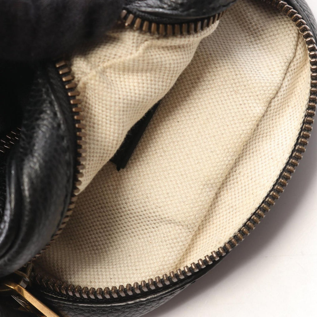 Gucci Shoulder Bag Webbing Line Black Leather Logo Print — view 6