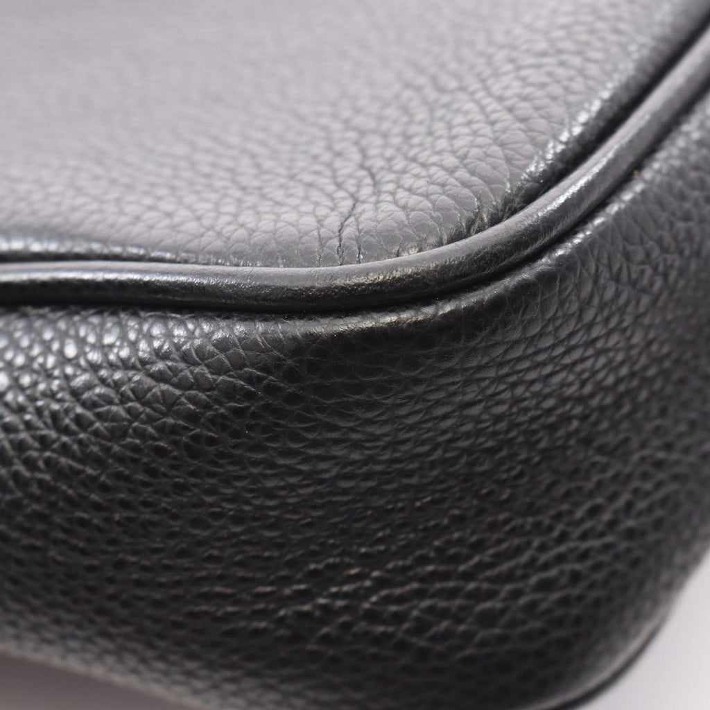 Gucci Shoulder Bag Webbing Line Black Leather Logo Print — view 8