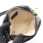 Gucci Shoulder Bag Webbing Line Black Leather Logo Print — view 3