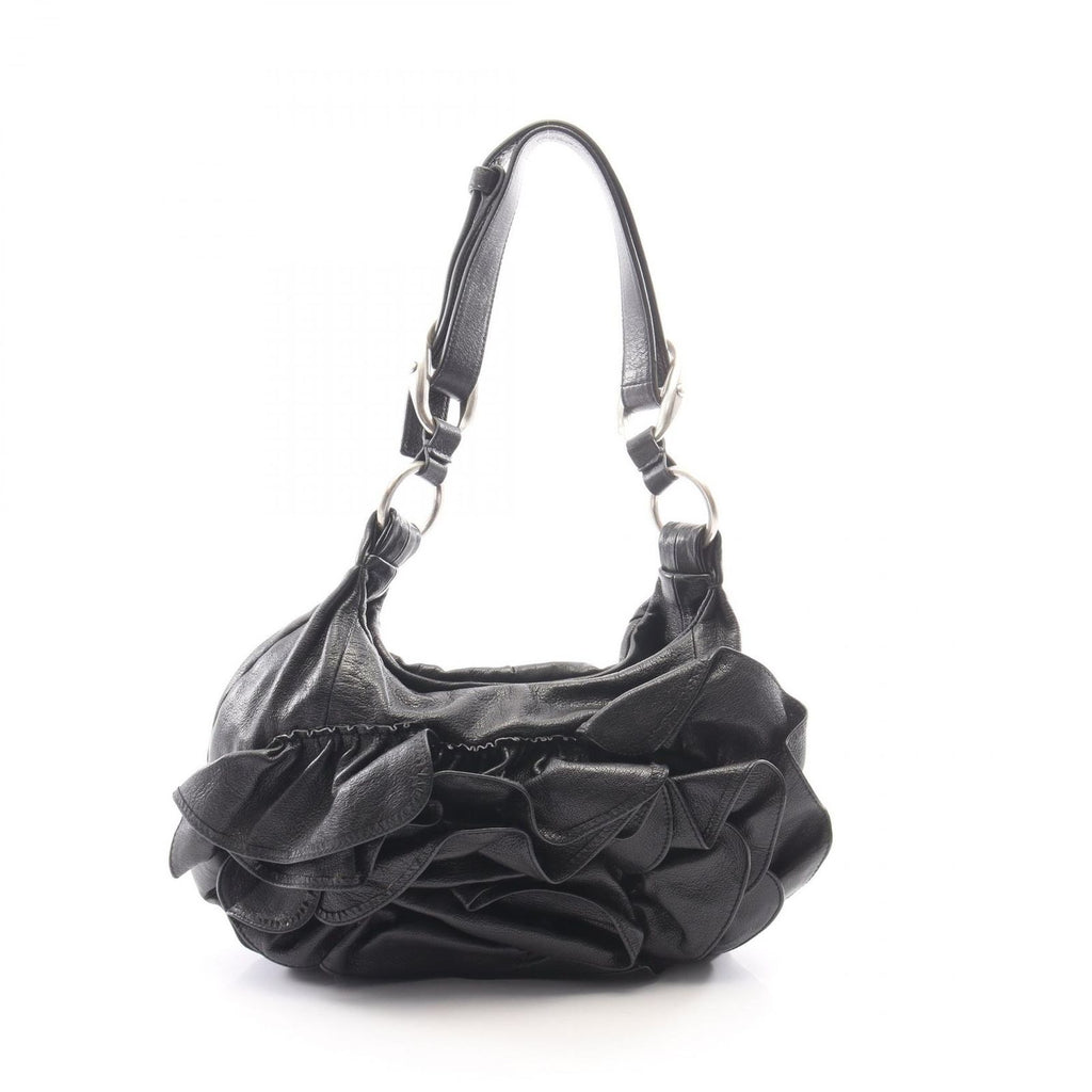 Saint Laurent Rive Gauche Shoulder Bag Naja Black Leather