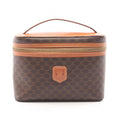 Celine Handbag Macadam Brown Canvas Leather Vanity Bag