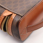 Celine Handbag Macadam Brown Canvas Leather Vanity Bag — view 6