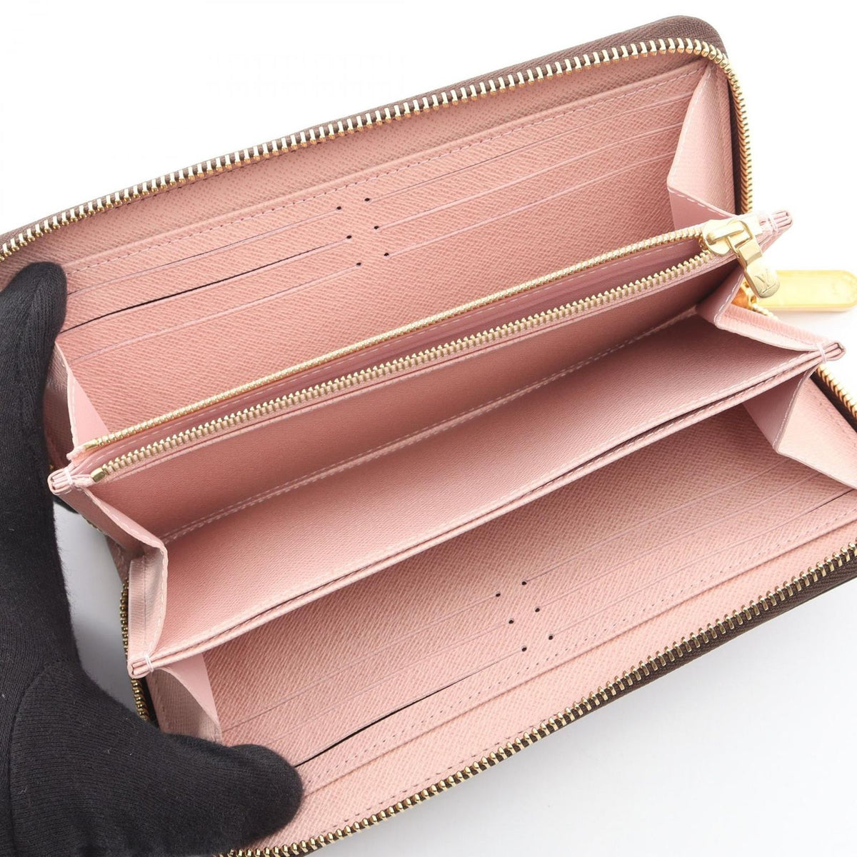 Louis Vuitton Round Wallet Zippy Damier Ebene Rose Ballerine — view 3
