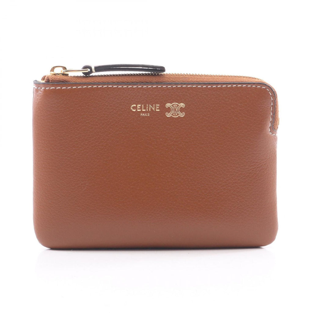 Celine Coin Purse Triomphe with Key Ring 100 Leather
