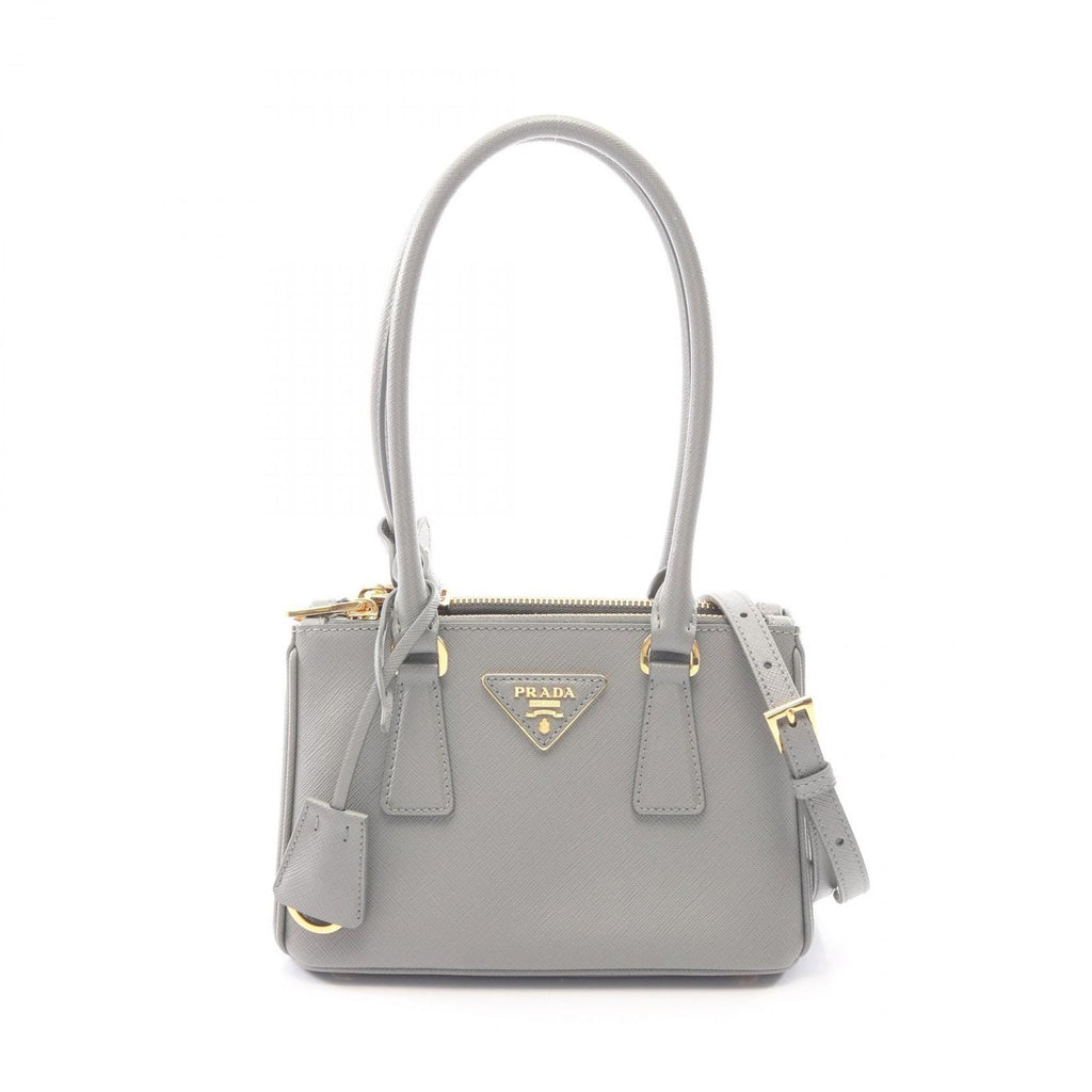 Prada Handbag Galleria Gray Saffiano Leather 2-Way Tote Mini