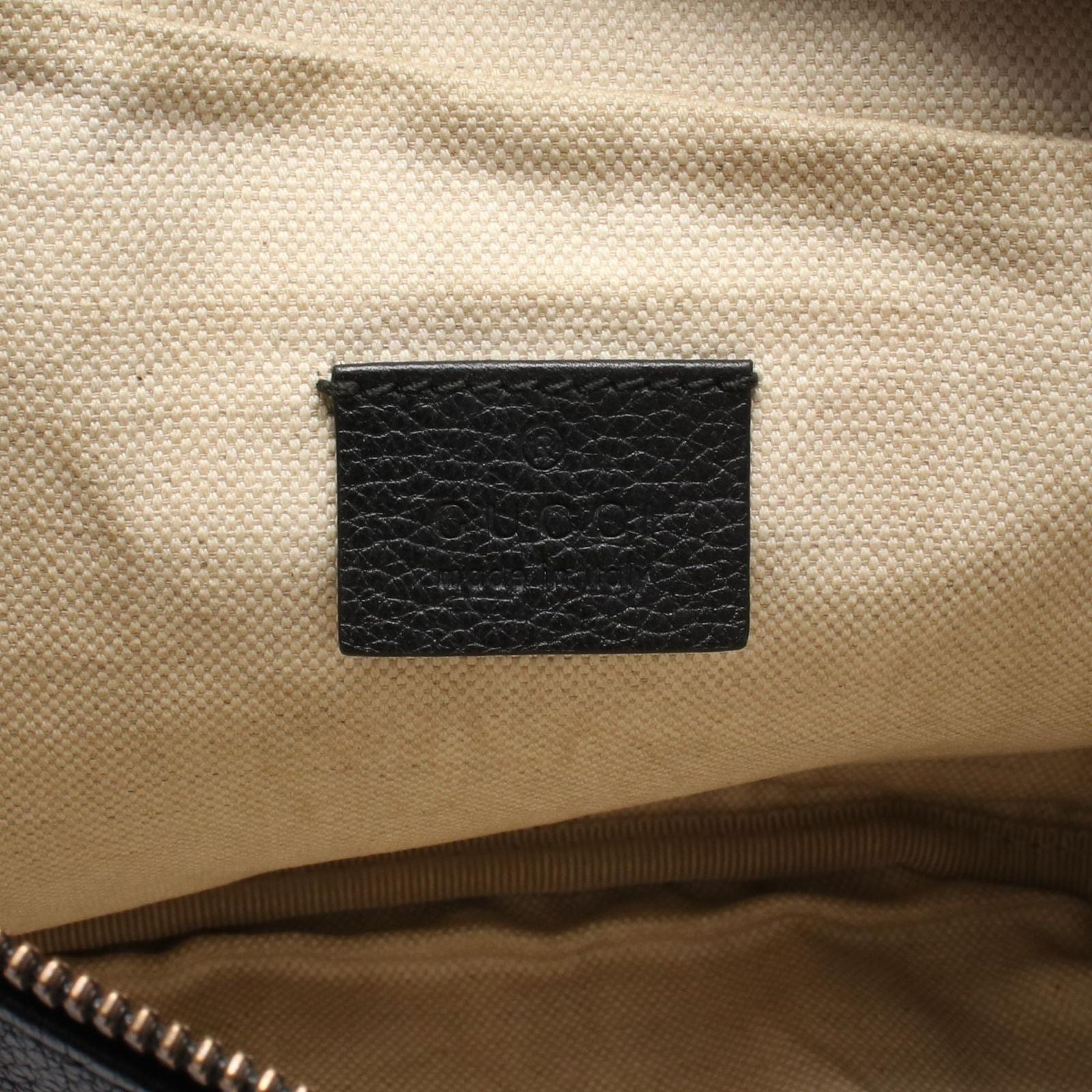 Gucci Waist Bag Vintage Logo Webbing Line Black Green Red Leather Print — view 4