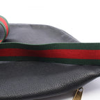 Gucci Waist Bag Vintage Logo Webbing Line Black Green Red Leather Print — view 6