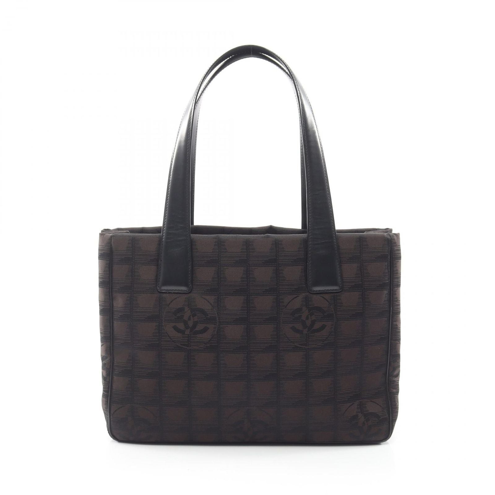 Chanel Tote Bag New Travel Line PM Dark Brown Canvas Leather PM