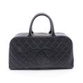 Chanel Quilted CC Logo Black Caviar Leather CC Boston Bag