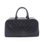 Chanel Quilted CC Logo Black Caviar Leather CC Boston Bag