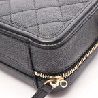 Chanel Shoulder Bag CC Filigree Small Vanity Black Caviar Leather CC Quilted Chain — view 8