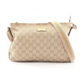 Gucci Shoulder Bag GG Canvas Beige Pink Gold