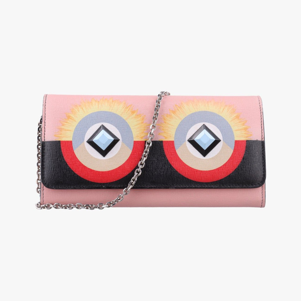 Fendi Monster Eyes Continental Multicolor Leather