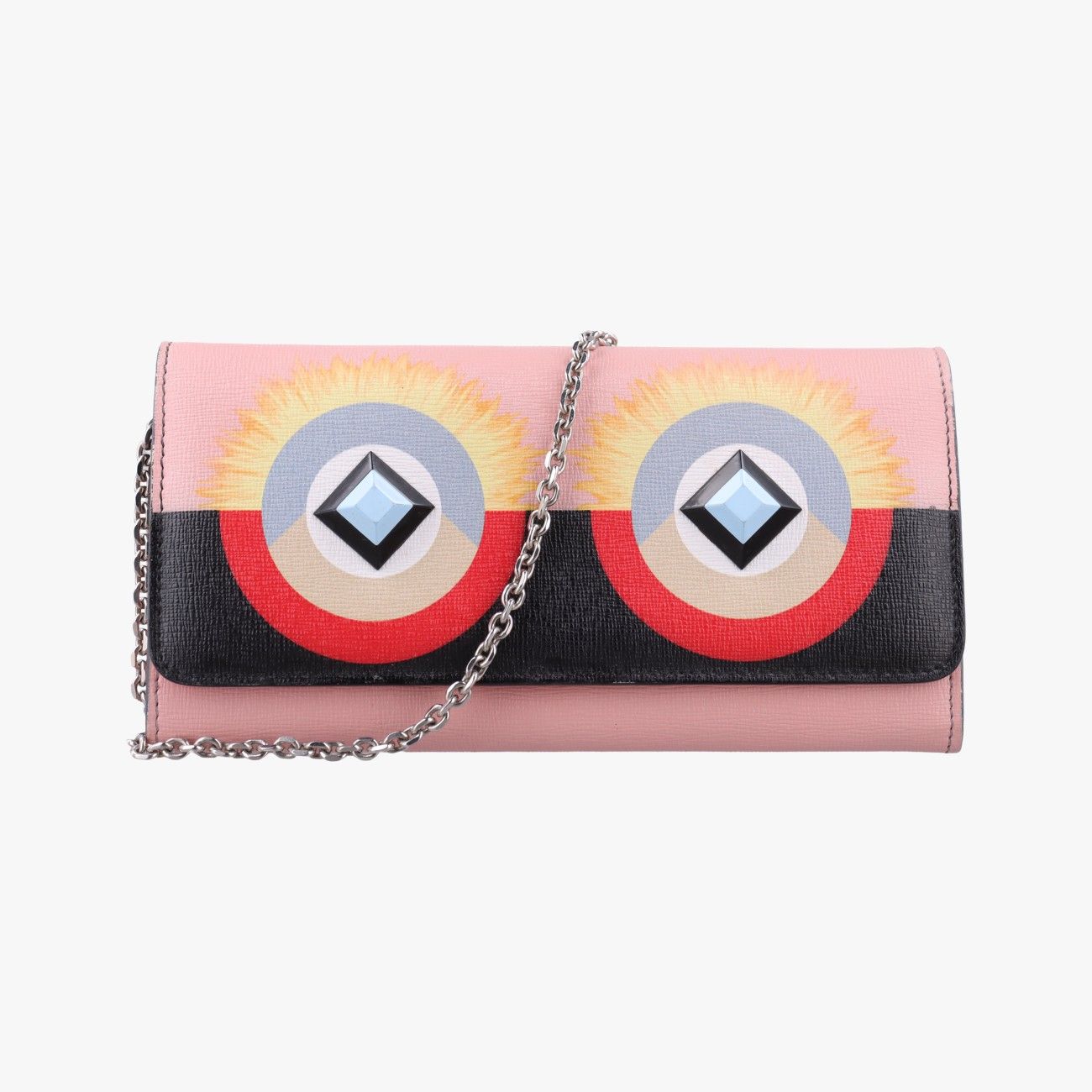 Fendi Monster Eyes Continental Multicolor Leather